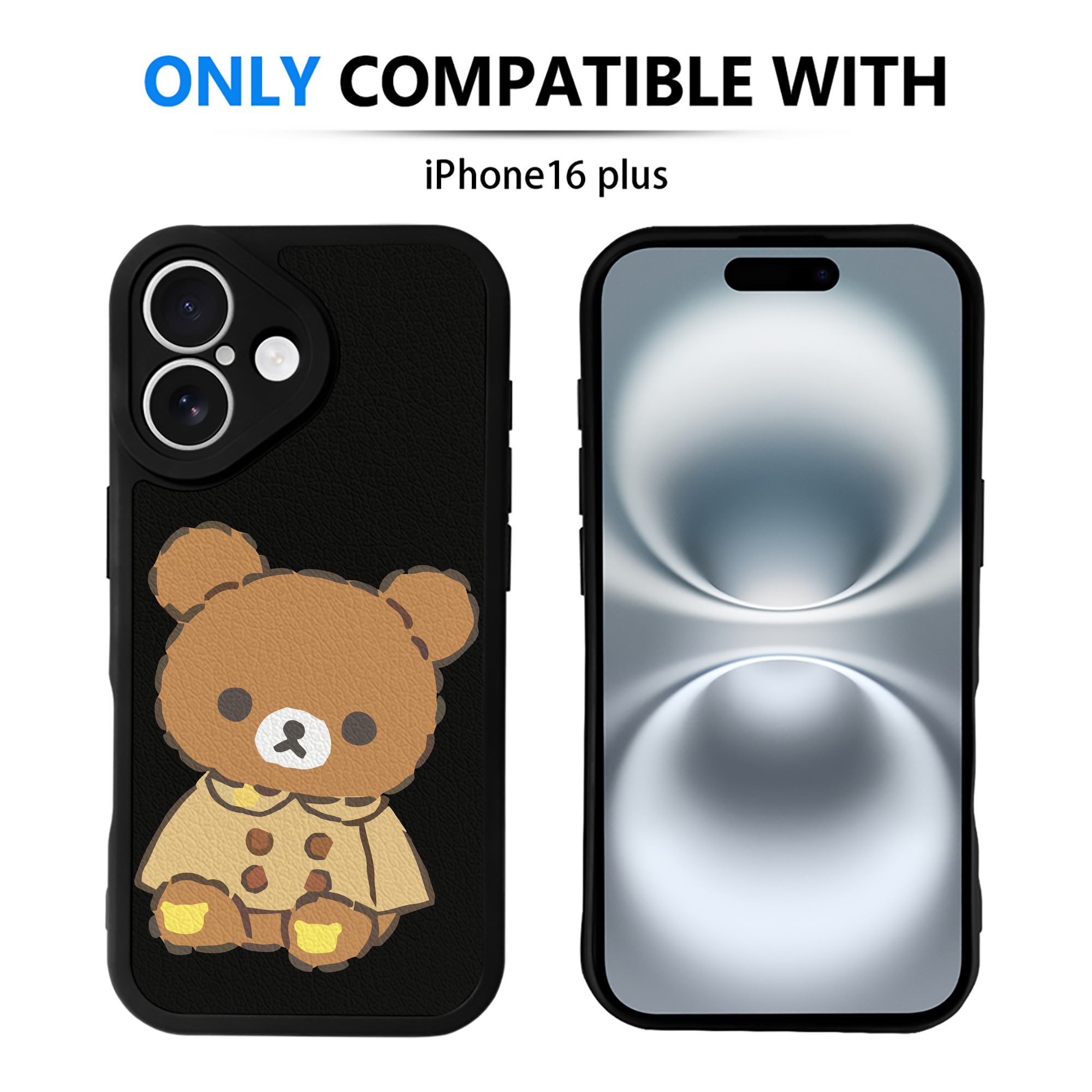 （画像用） リラックマ リラックマ キイロイトリ Rilakkuma Korilakkuma Kiiroitori 【iPhone 16シリーズ対応】シリコンスマホケース（レザー調） 材質：シリコン